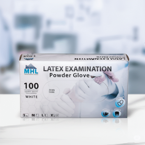 Latex Examination powder Gloves